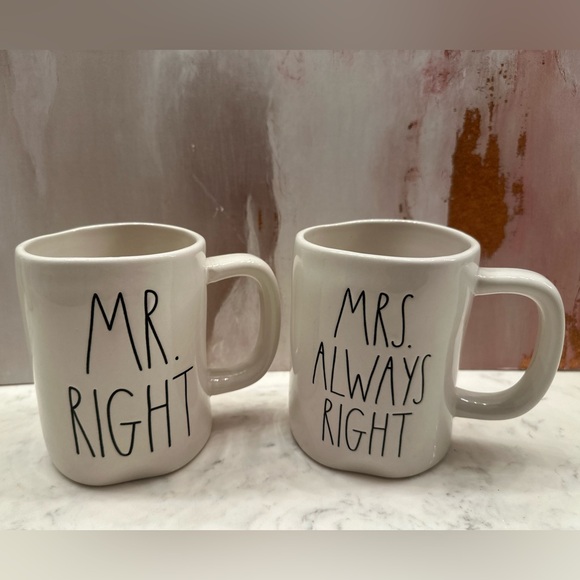 Rae Dunn Other - Rae Dunn "Mr. Right" and "Mrs. Always Right" Couples Coffee Mugs
